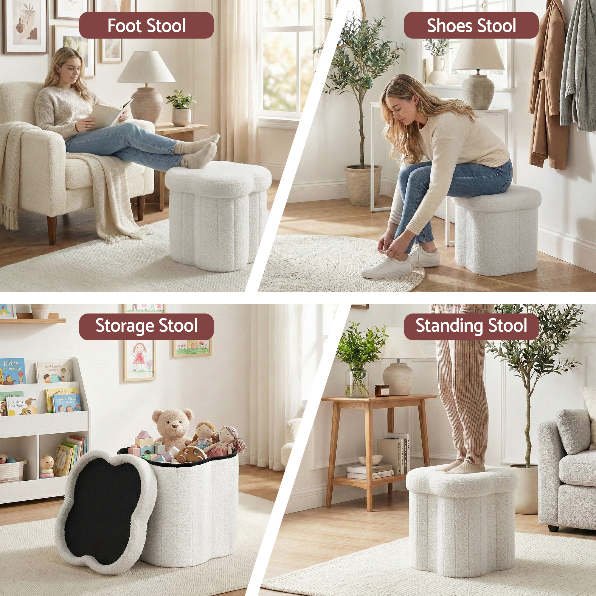 Artiss Storage Foot Stool Foldable in 2 Colours view 5