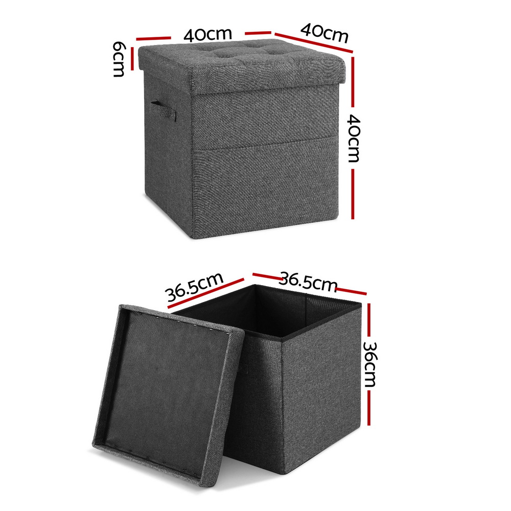 Artiss Storage Foot Stool Foldable in Multiple Sizes view 2