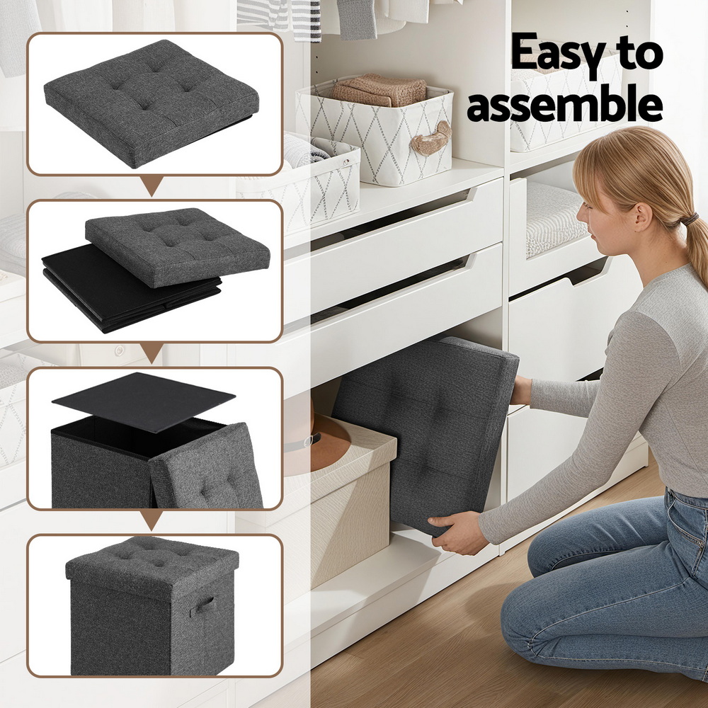 Artiss Storage Foot Stool Foldable in Multiple Sizes view 4
