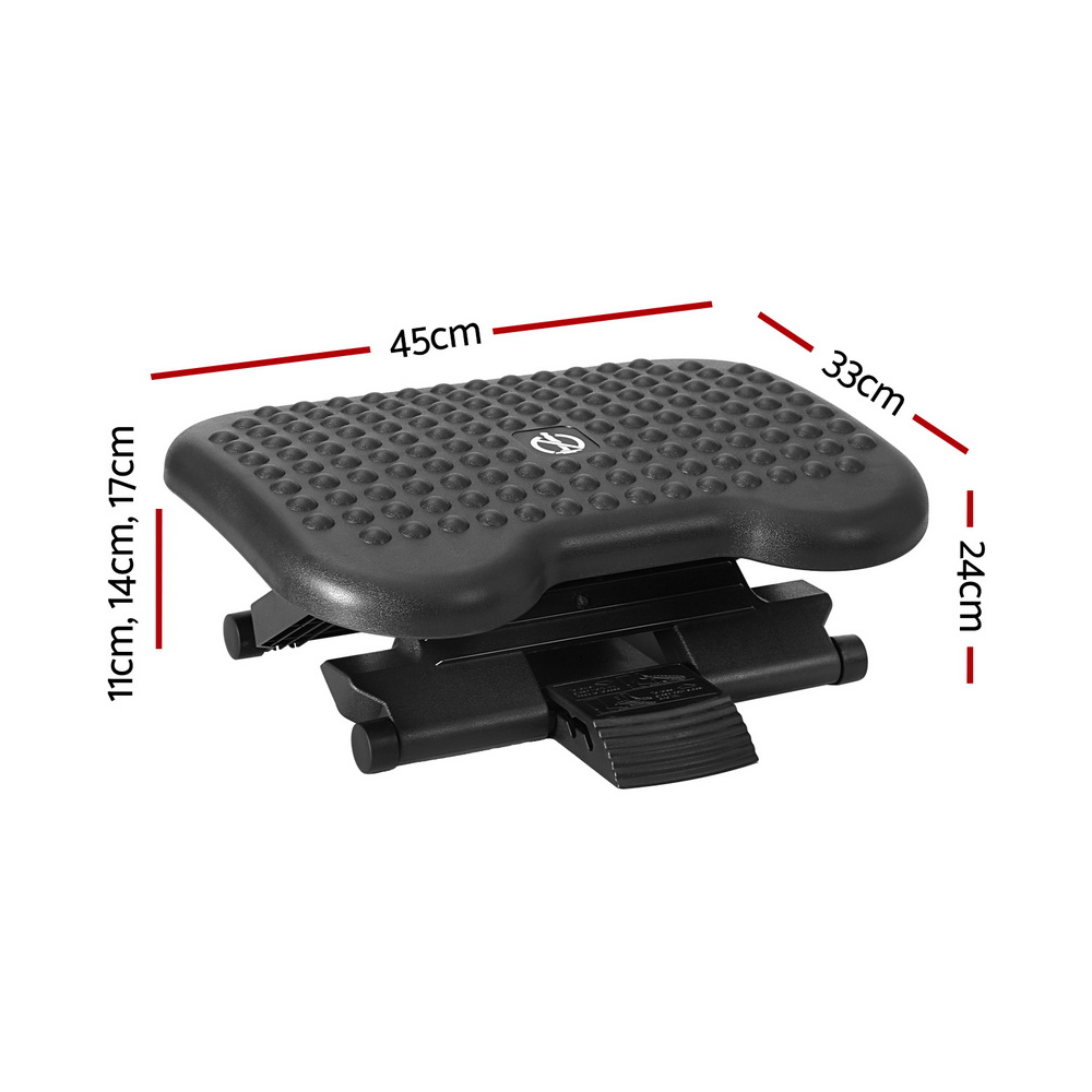 Artiss Foot Rest Stool Office Under Desk Adjustable Black view 2