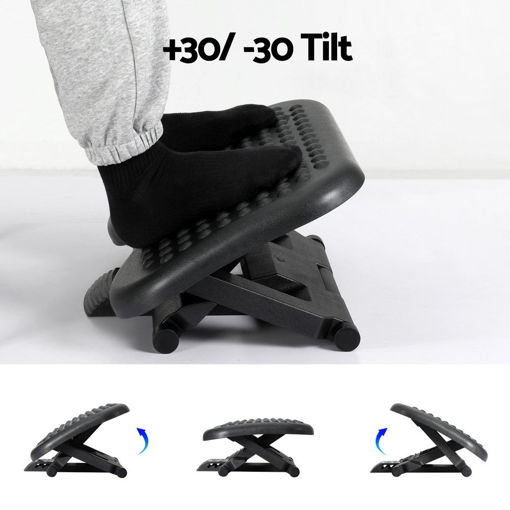 Artiss Foot Rest Stool Office Under Desk Adjustable Black view 5