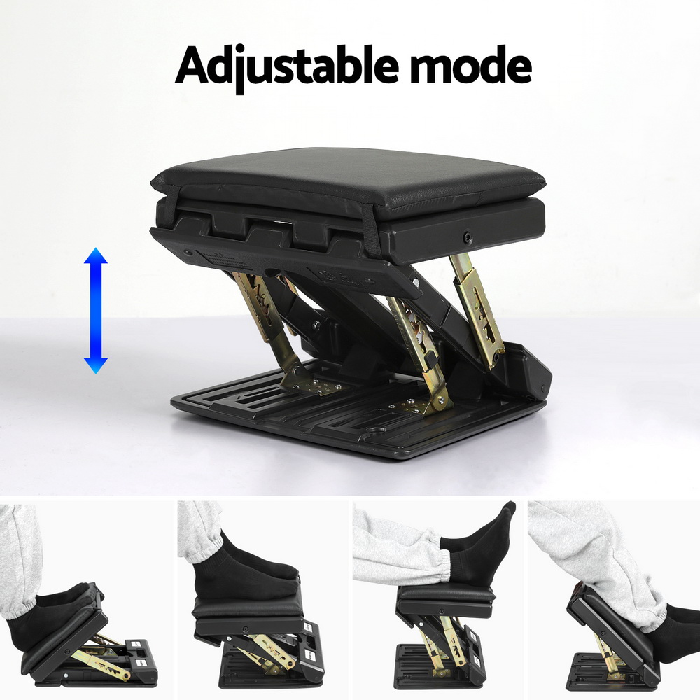 Artiss Foot Rest Stool Office Under Desk Folding Black view 4