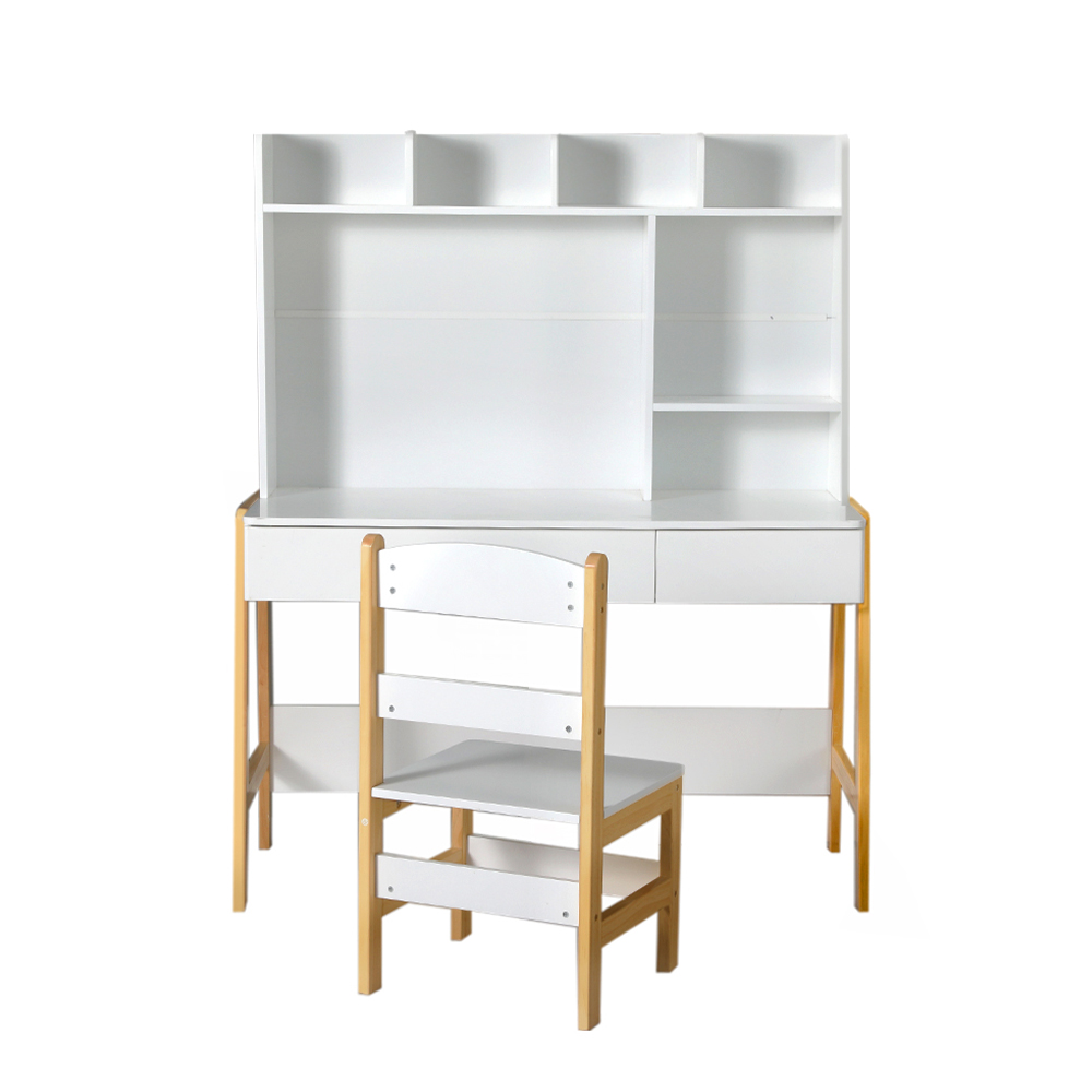 Keezi Kids Table and Chairs Set with Storage Desk Drawer view 5