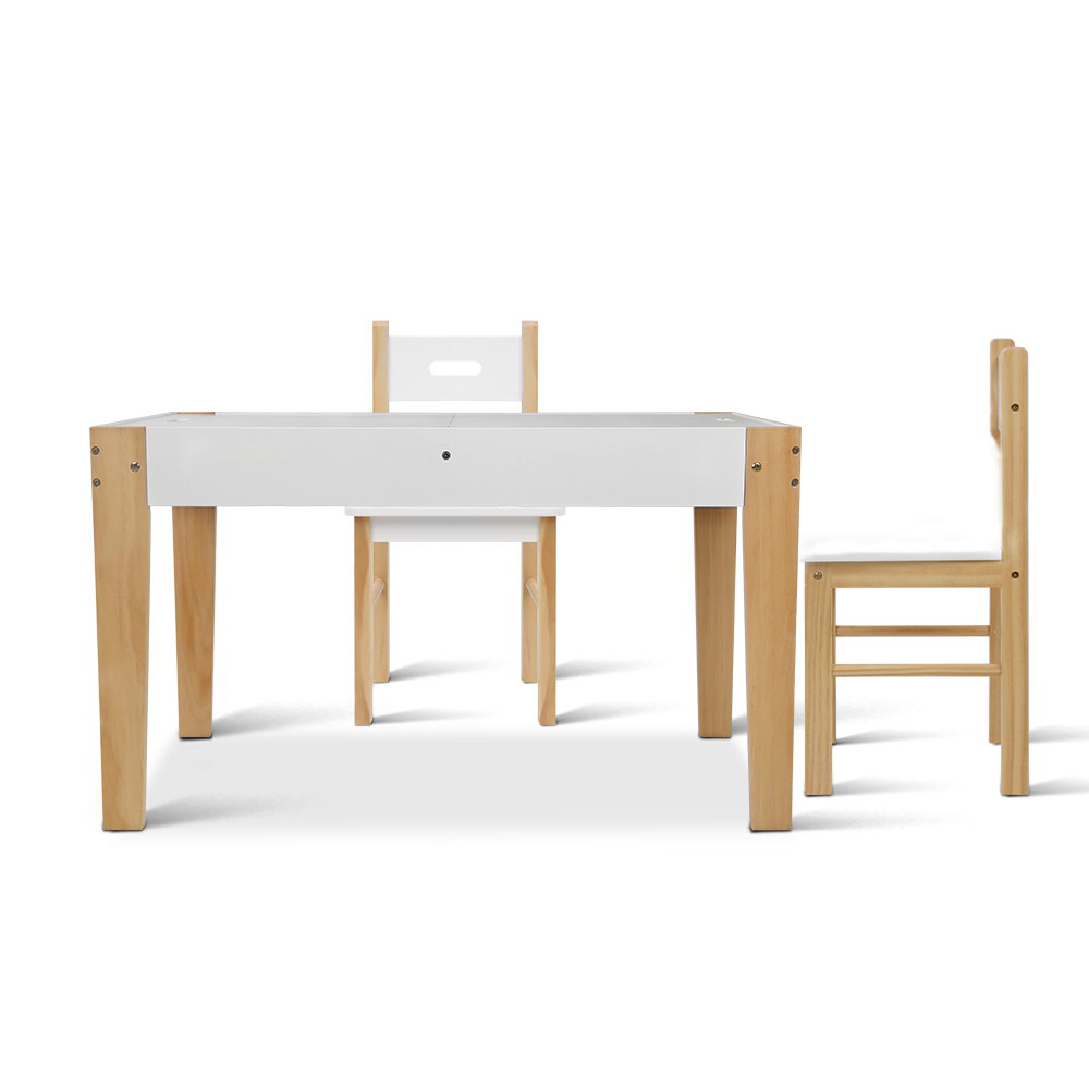 Keezi 3-Piece Kids Table and Chairs Set with Flip Chalkboard view 3