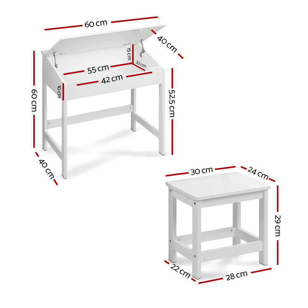 Keezi 2-Piece Kids Table and Chairs Set for Study Play view 2