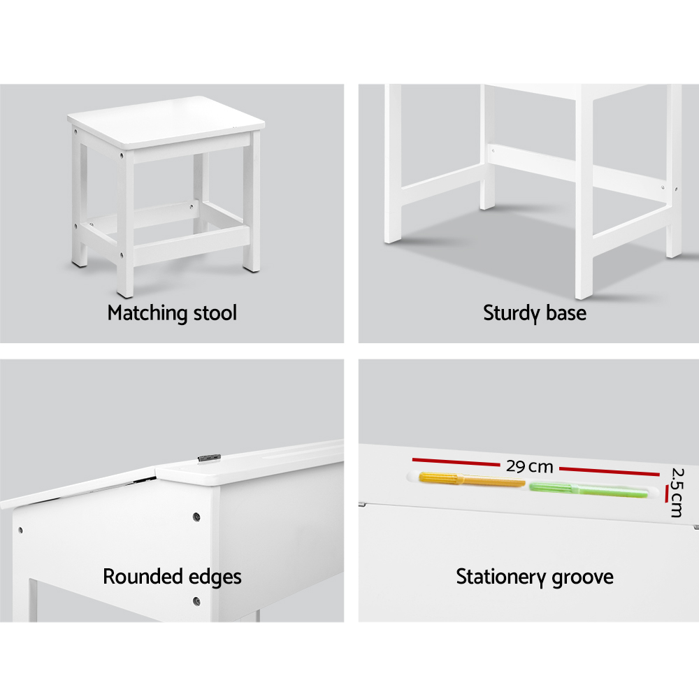 Keezi 2-Piece Kids Table and Chairs Set for Study Play view 5
