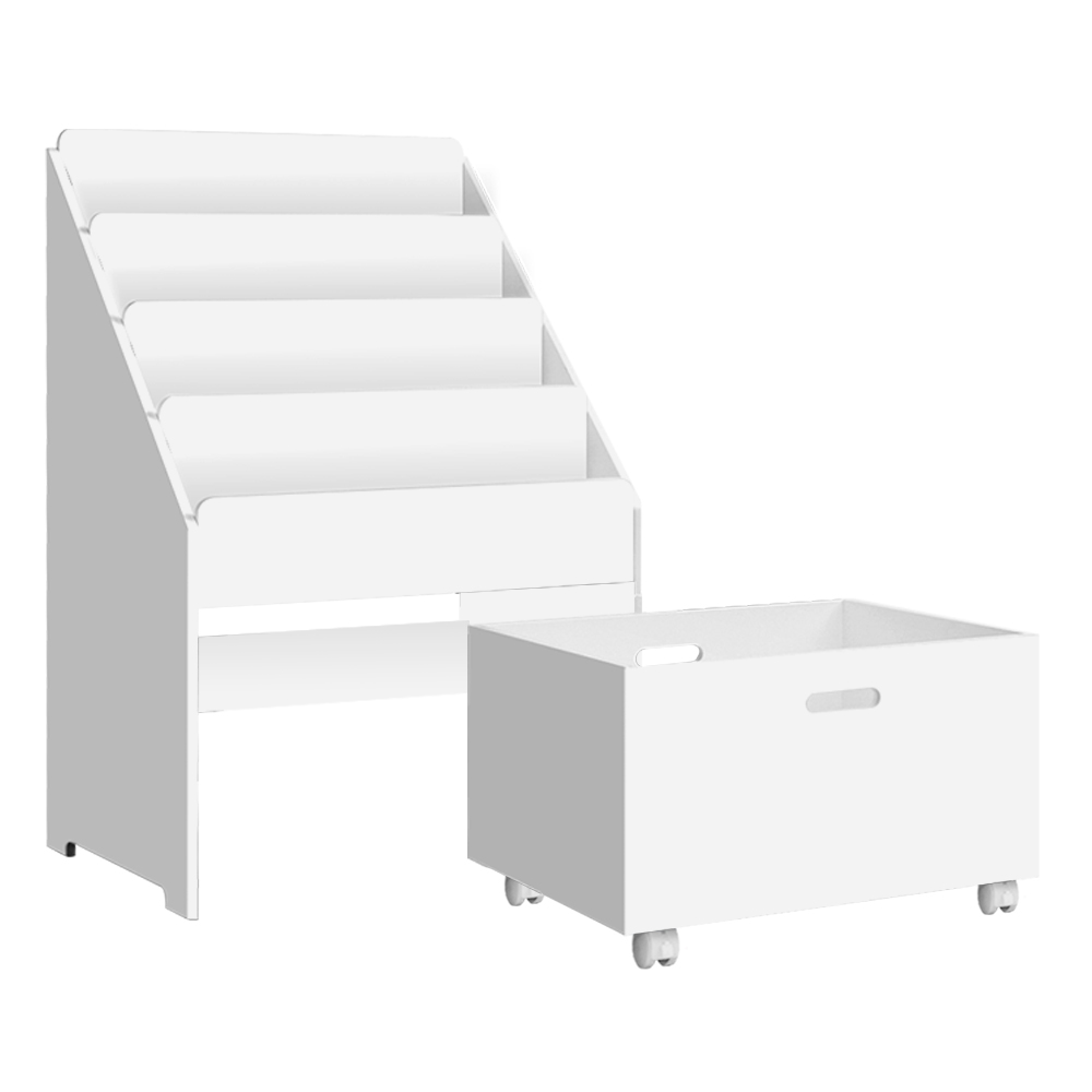 Keezi 4-Tier Kids Bookshelf with Storage Drawers and Display view 5