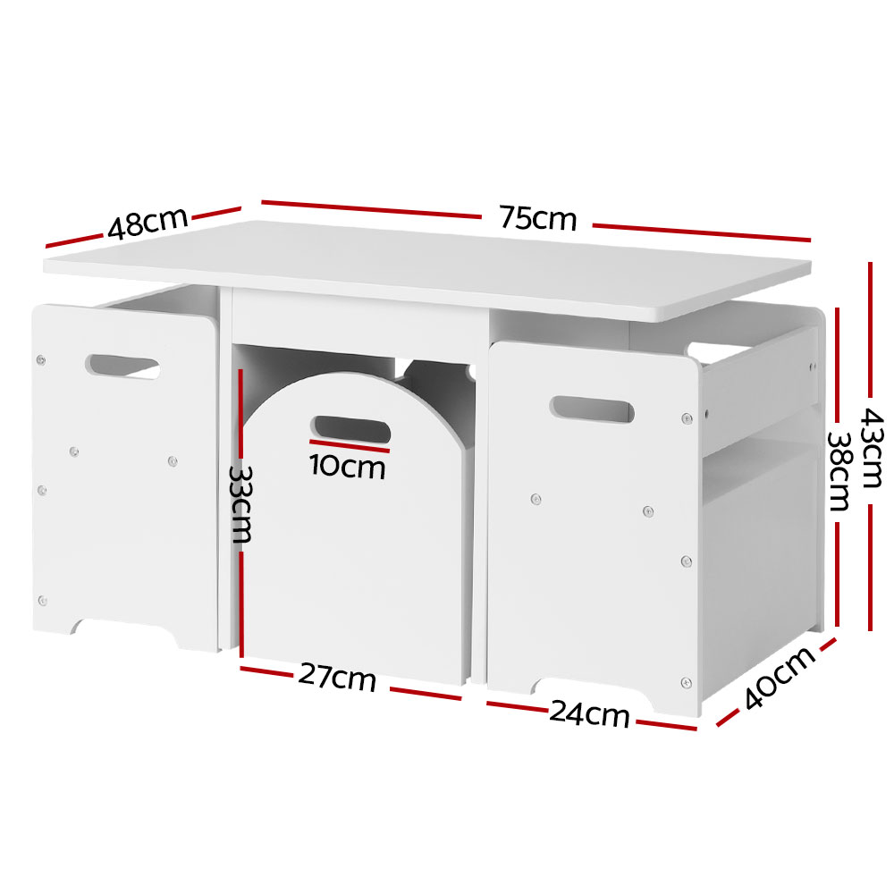 Keezi 3-Piece Modular Kids Table and Chairs Set view 2
