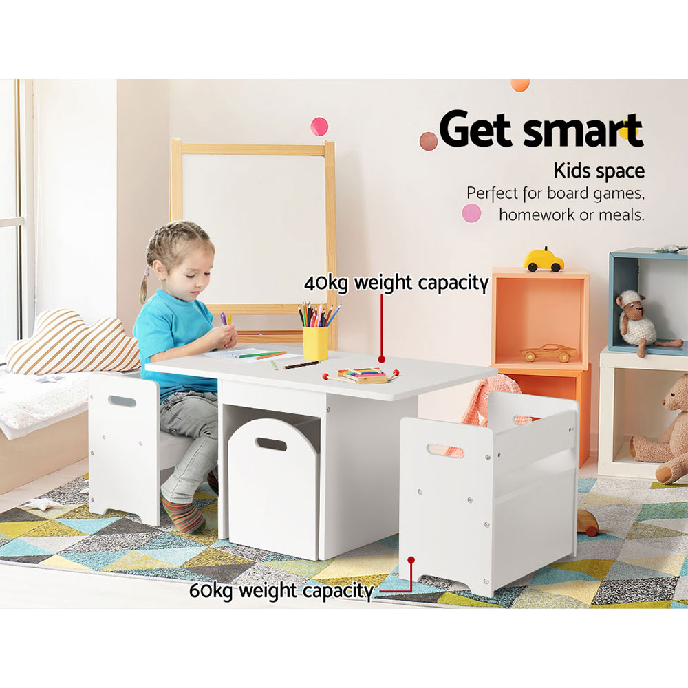 Keezi 3-Piece Modular Kids Table and Chairs Set view 4