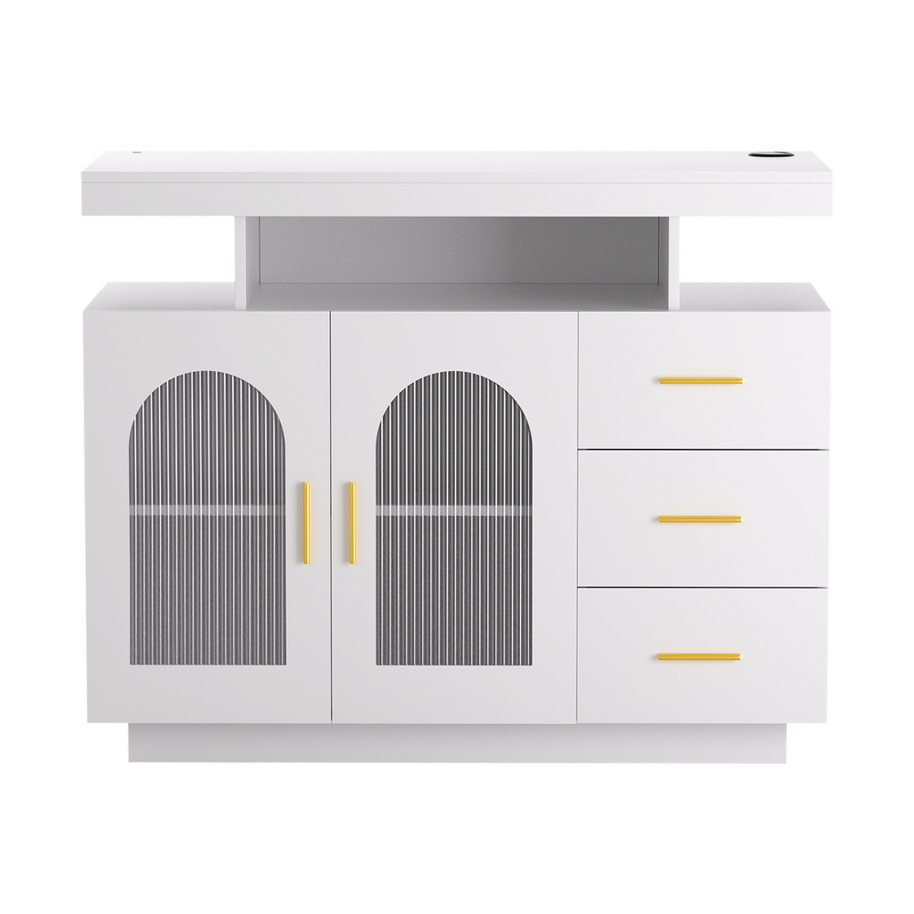Artiss LED Buffet Sideboard, Clear Door Cabinet view 4