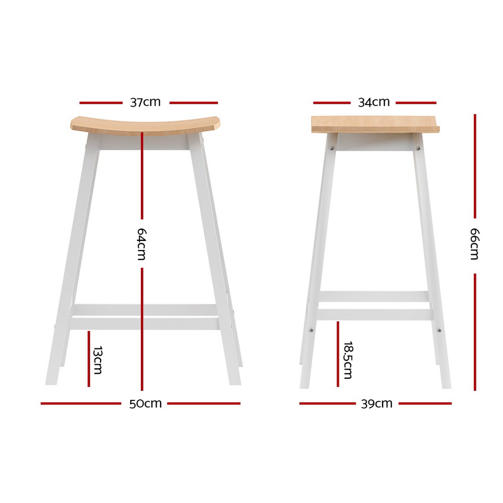 Artiss Ari Oak Bar Stools Saddle Seat view 2
