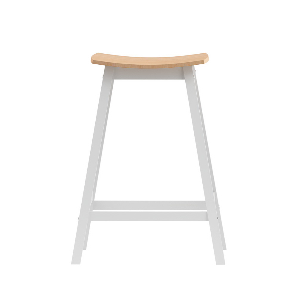 Artiss Ari Oak Bar Stools Saddle Seat view 3