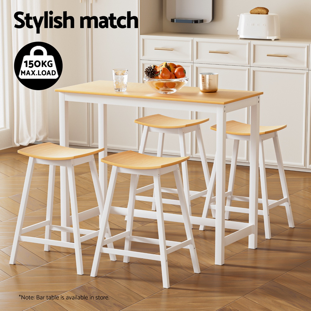 Artiss 4x Wooden Bar Stools Oak view 4