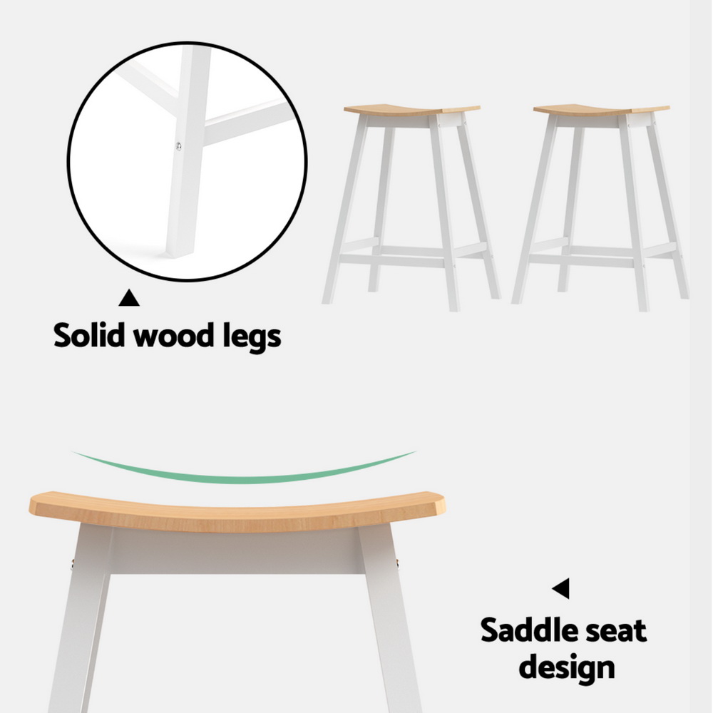 Artiss 4x Wooden Bar Stools Oak view 5
