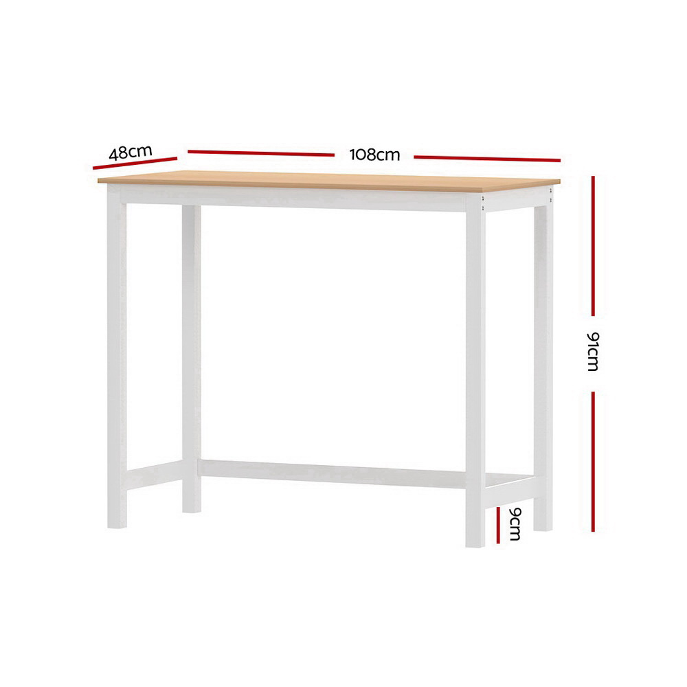 Artiss Ari Rectangular Bar Table Solid Pine Wood in 2 Sizes view 2