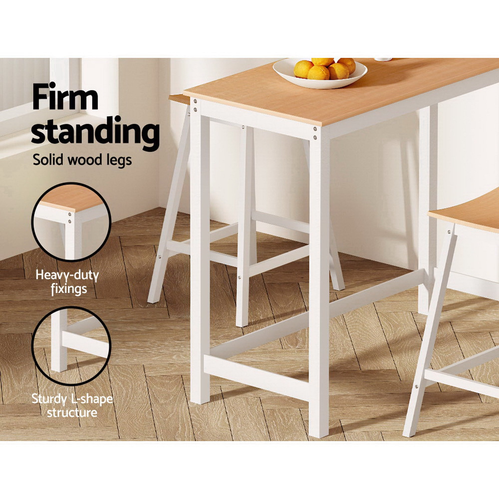 Artiss Ari Rectangular Bar Table Solid Pine Wood in 2 Sizes view 5