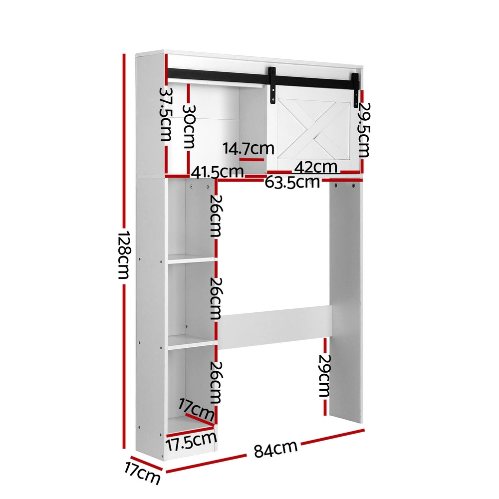 Artiss Over Toilet Bathroom Cabinet Laundry Shelf 128cm view 2