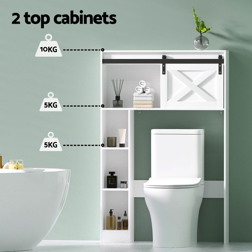 Artiss Over Toilet Bathroom Cabinet Laundry Shelf 128cm view 4