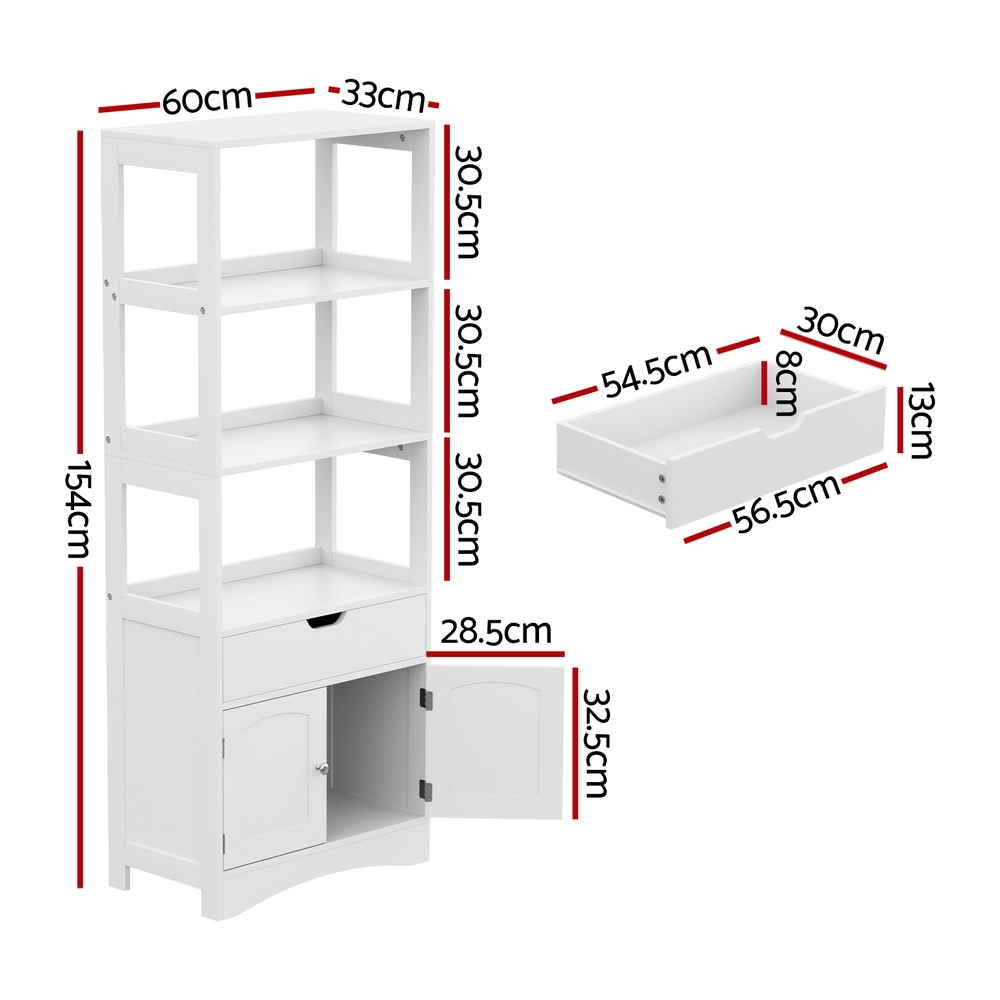 Artiss Bathroom Storage Cabinet 2 Drawers White view 4