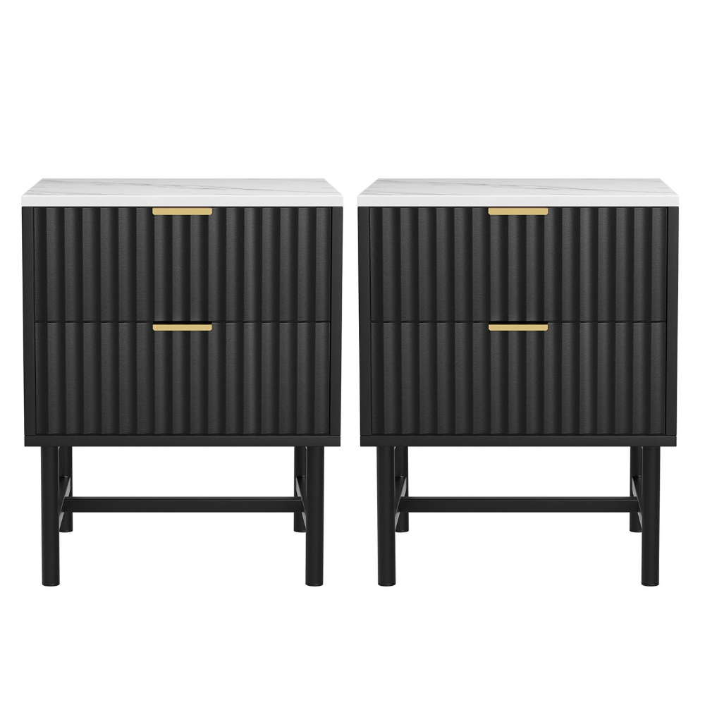 Artiss 2 Drawer Bedside Table, Single or Pair view 3