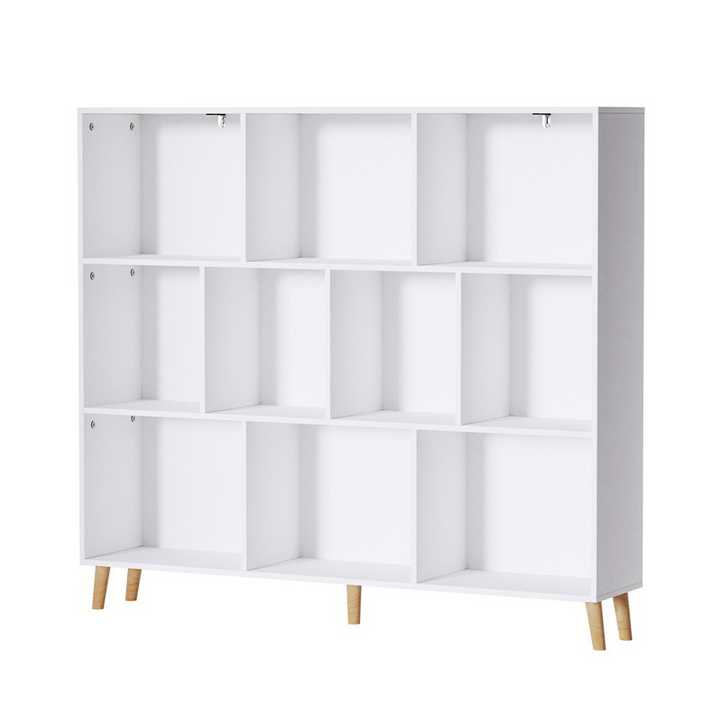 Artiss Cora 3-Tier Bookshelf 10 Cubes White view 3