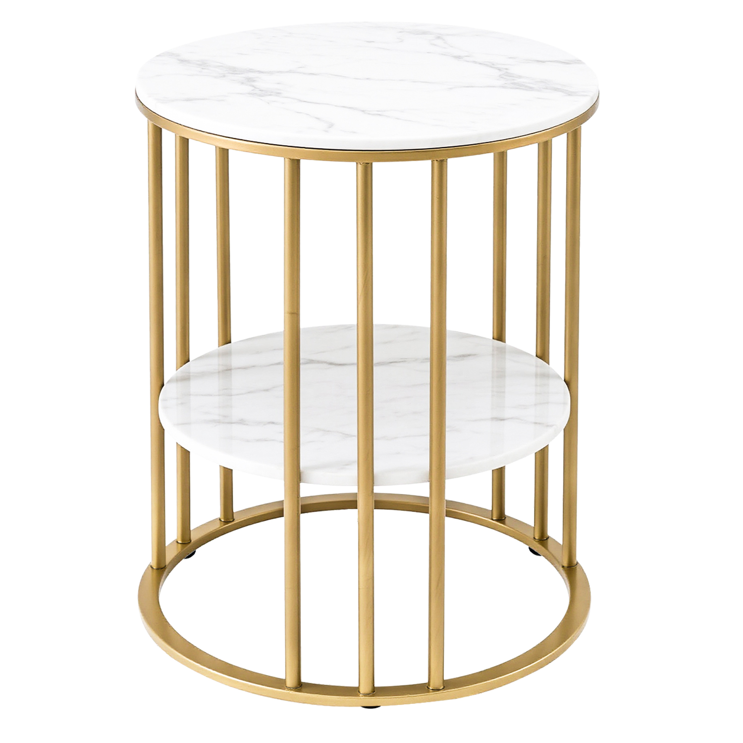 Artiss Round Coffee Table Marble Effect in 2 Colours view 2