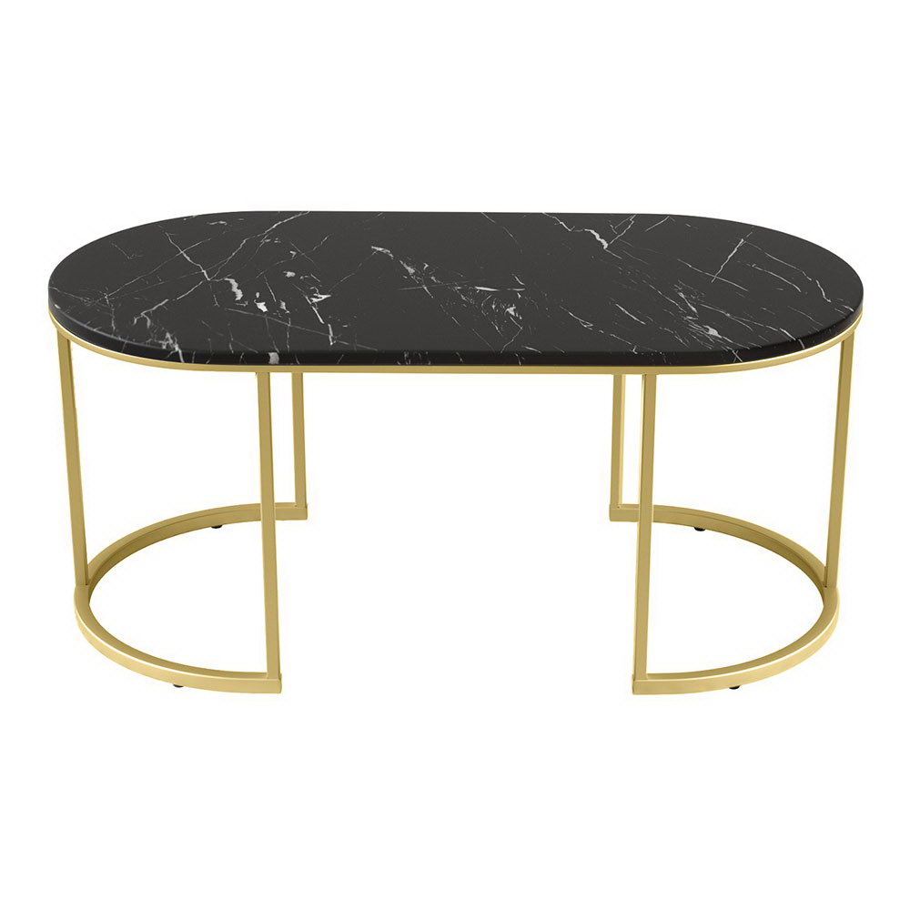 Artiss Black Marble Effect Coffee Table view 3