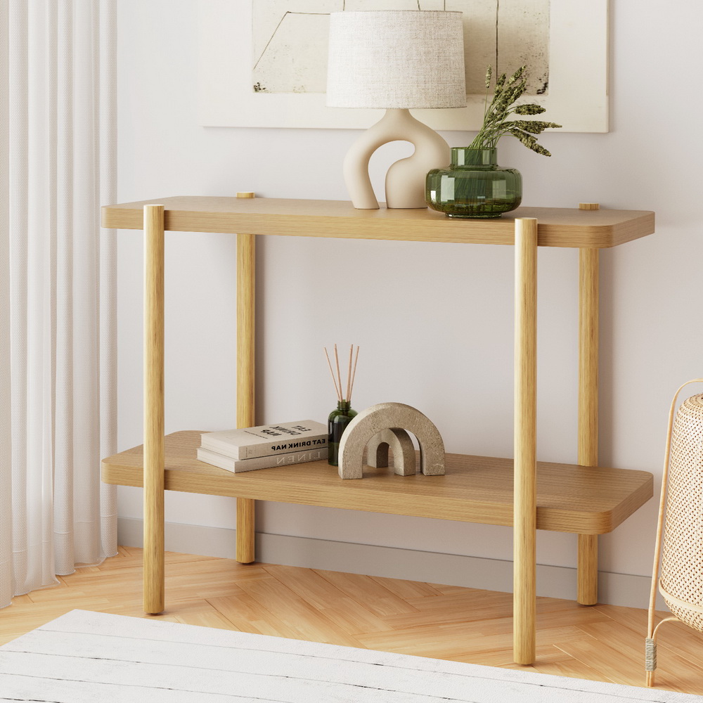Artiss Sera Console Table 2-Tier Pine 92cm