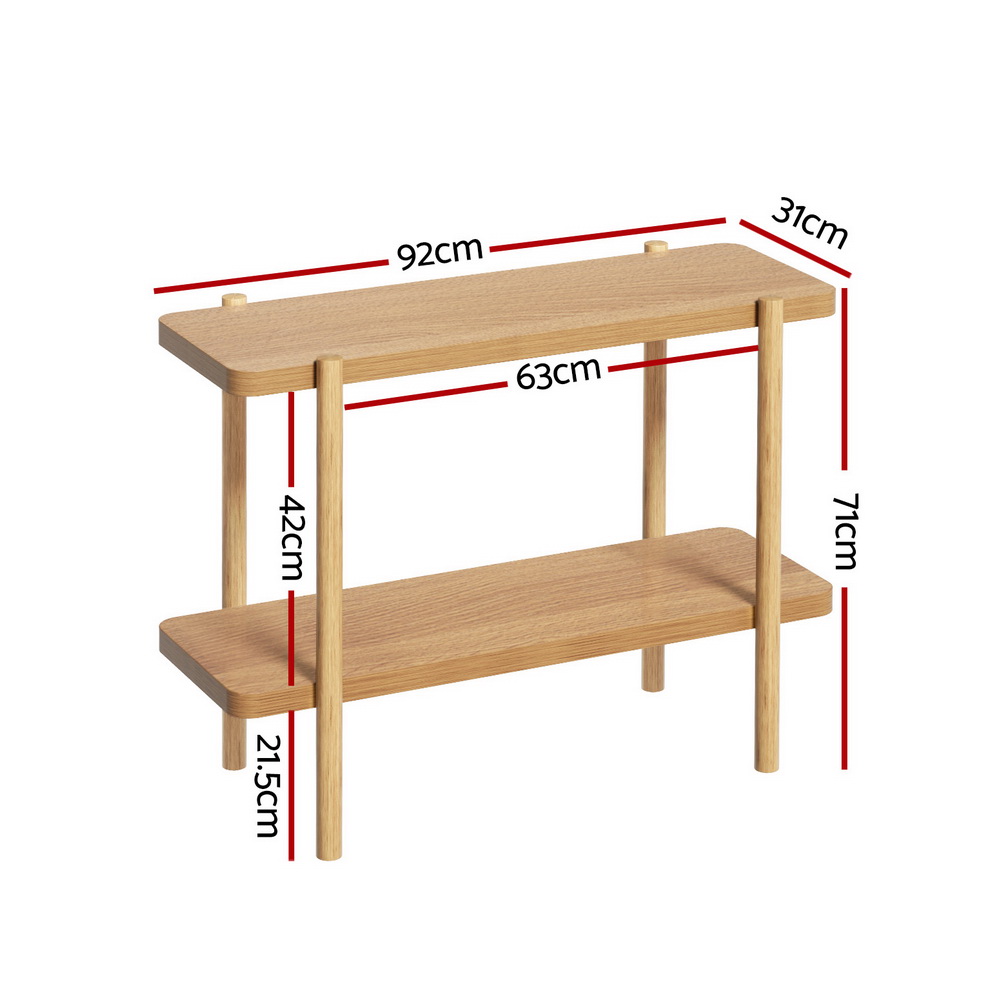 Artiss Sera Console Table 2-Tier Pine 92cm view 4