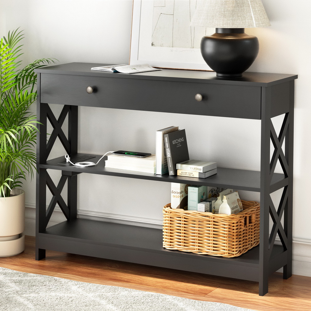Artiss 3-Tier Console Table with USB Outlets