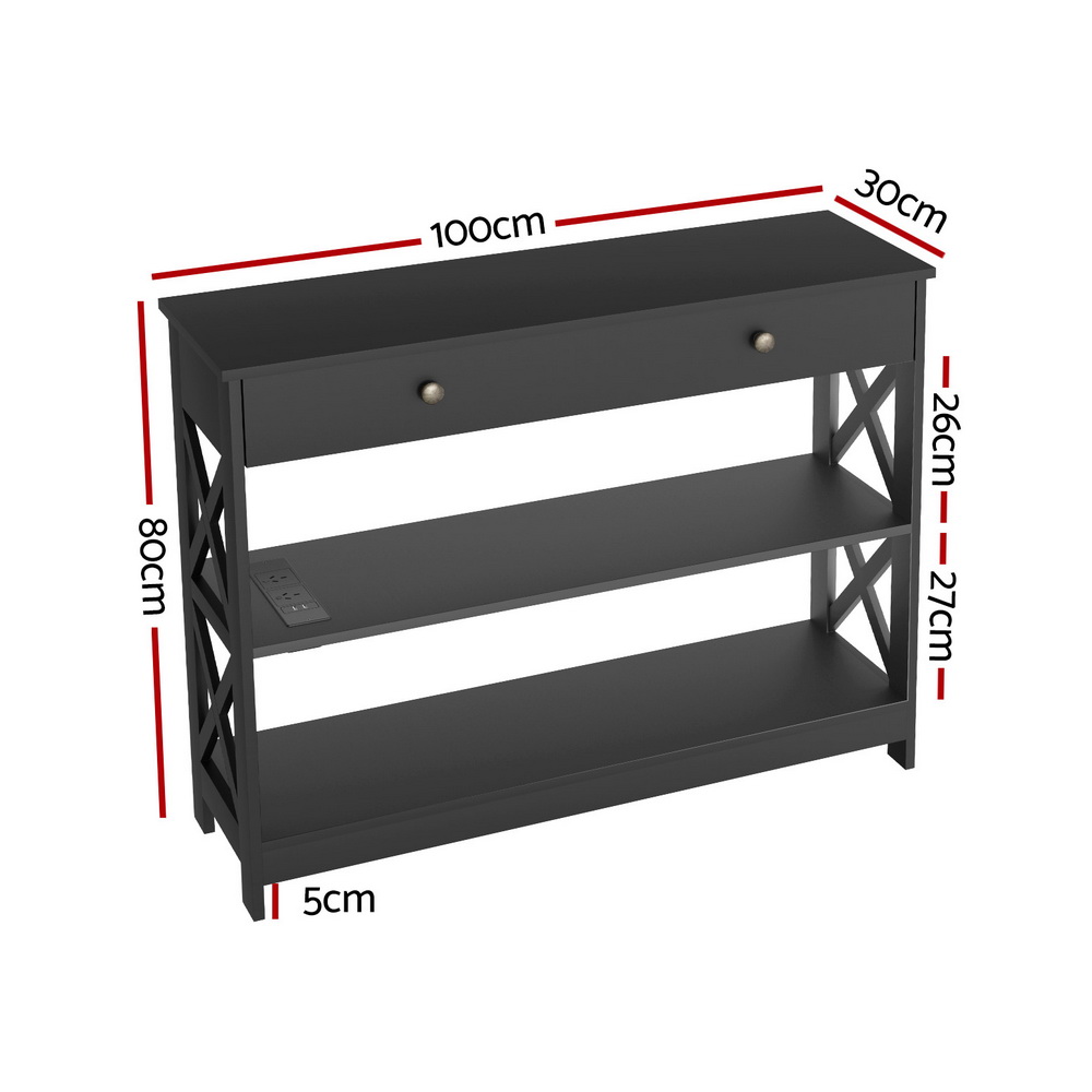 Artiss 3-Tier Console Table with USB Outlets view 4