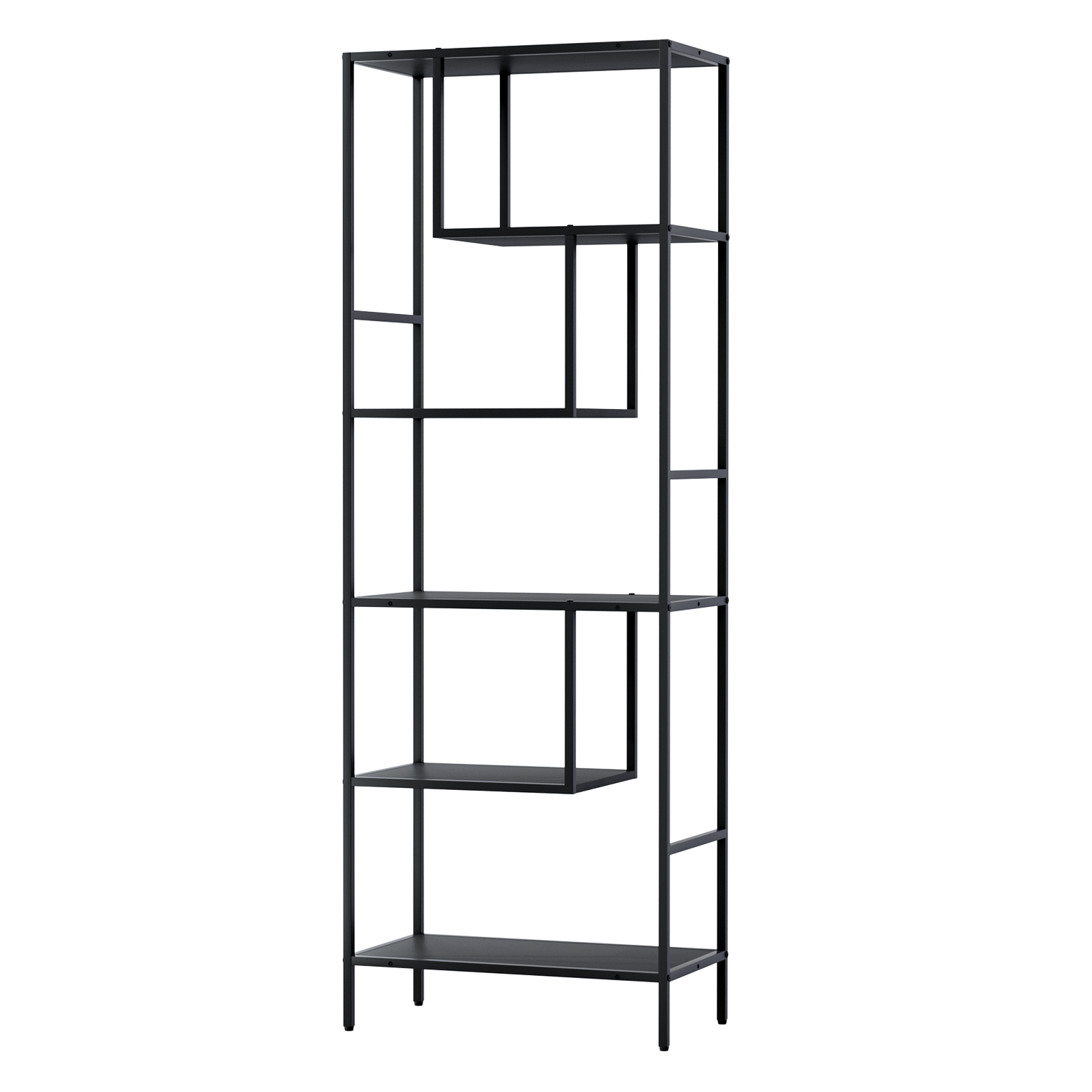 Artiss Rhys 5-Tier Bookshelf Black view 3
