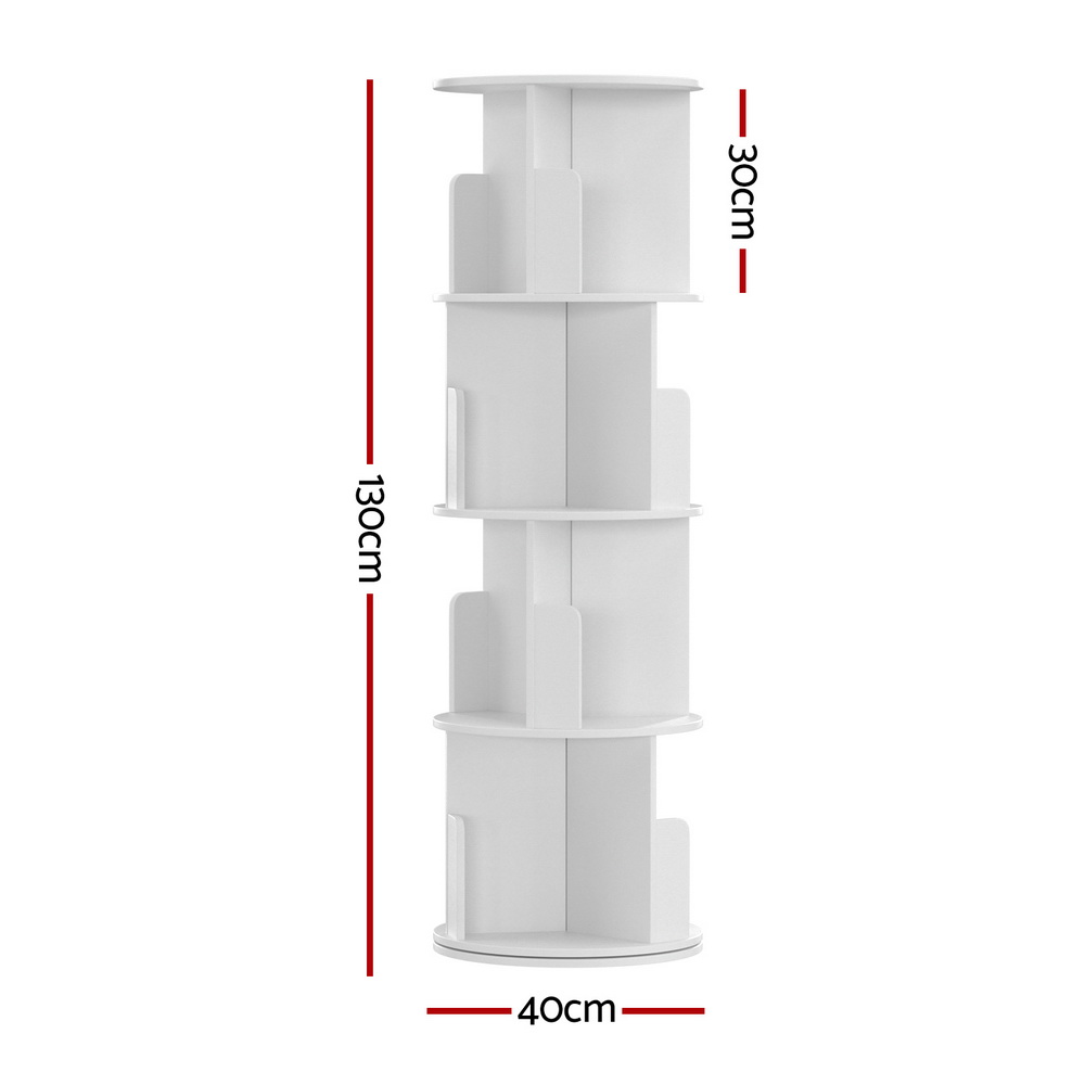 Artiss Edie 4-Tier Bookshelf White view 4