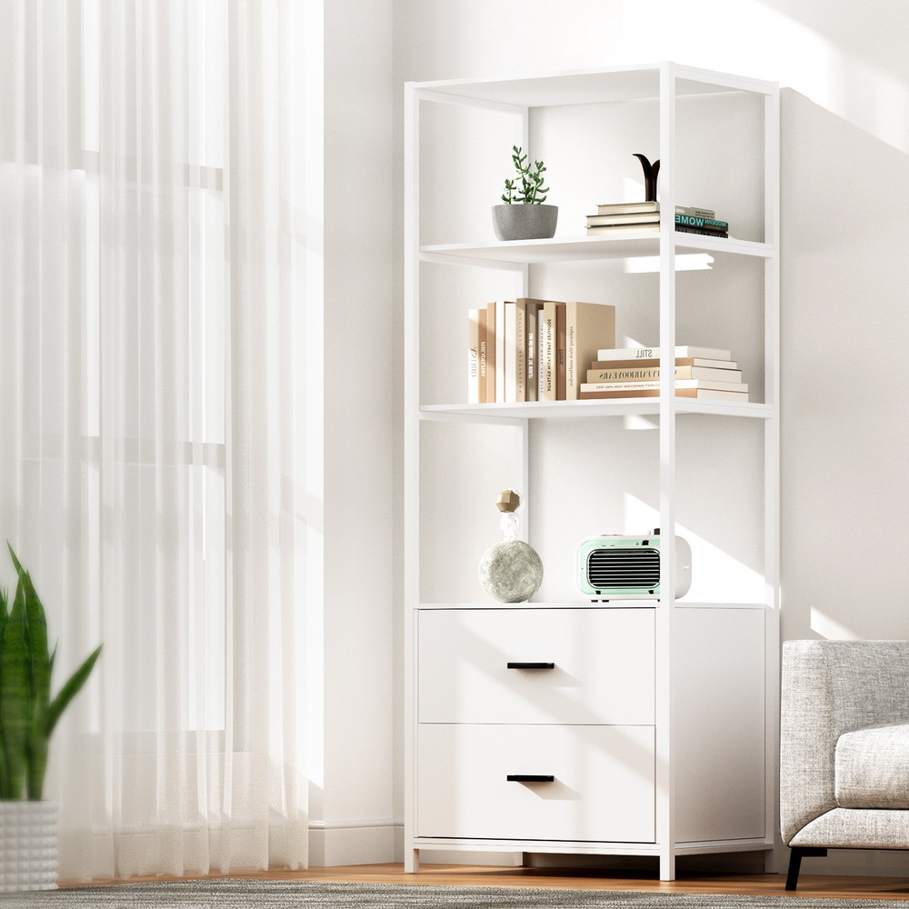 Artiss Display Shelf 2 Drawers 152cm White