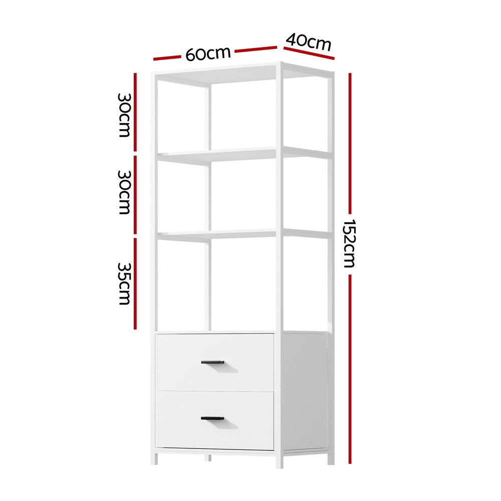 Artiss Display Shelf 2 Drawers 152cm White view 4