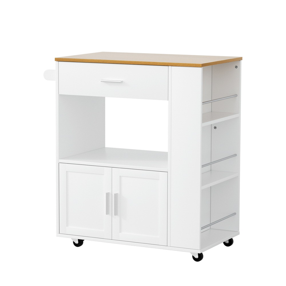Artiss Kitchen Island Trolley Serving Cart Bar Convertible view 3
