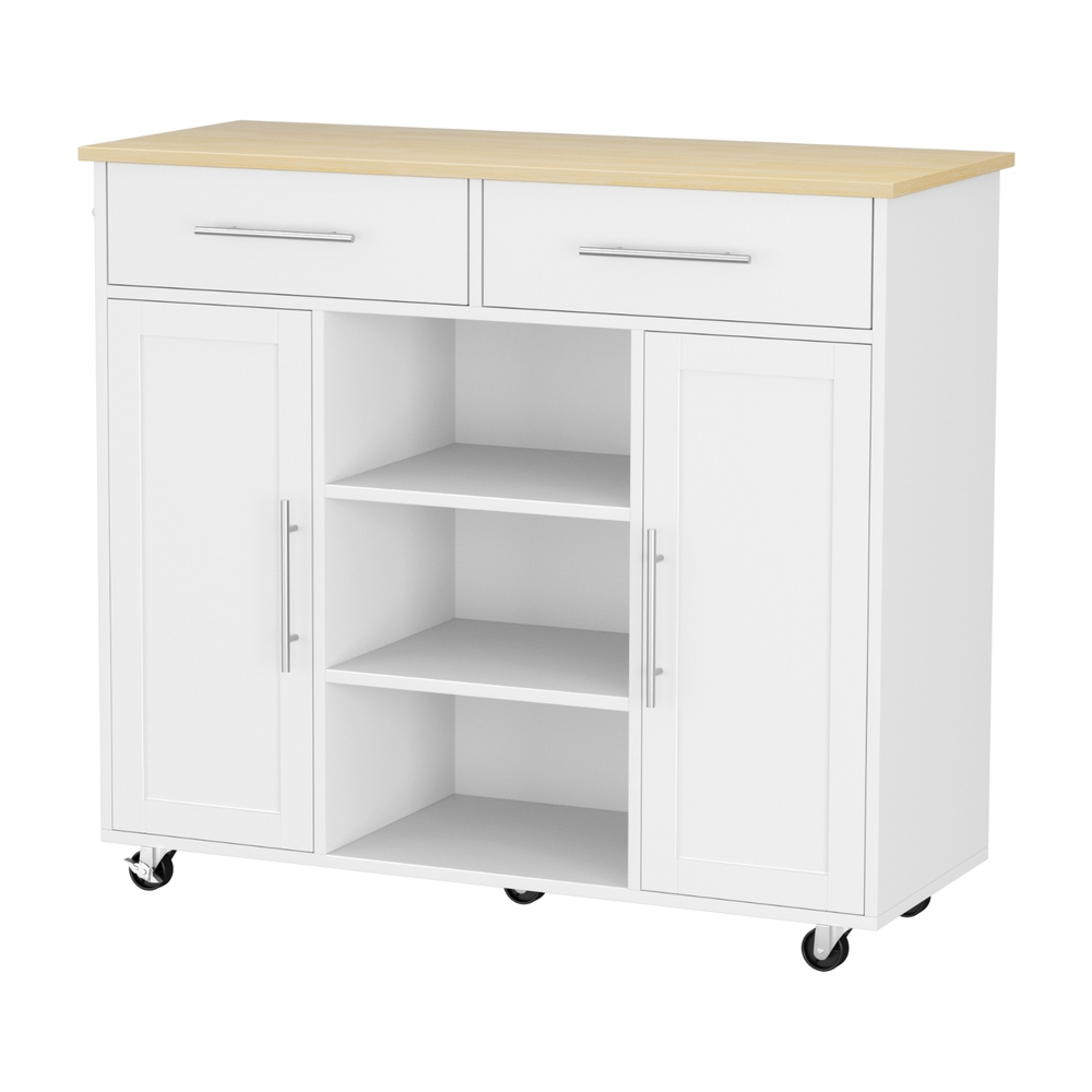 Artiss Kitchen Island Trolley Cart 100cm Drawers Cabinet White