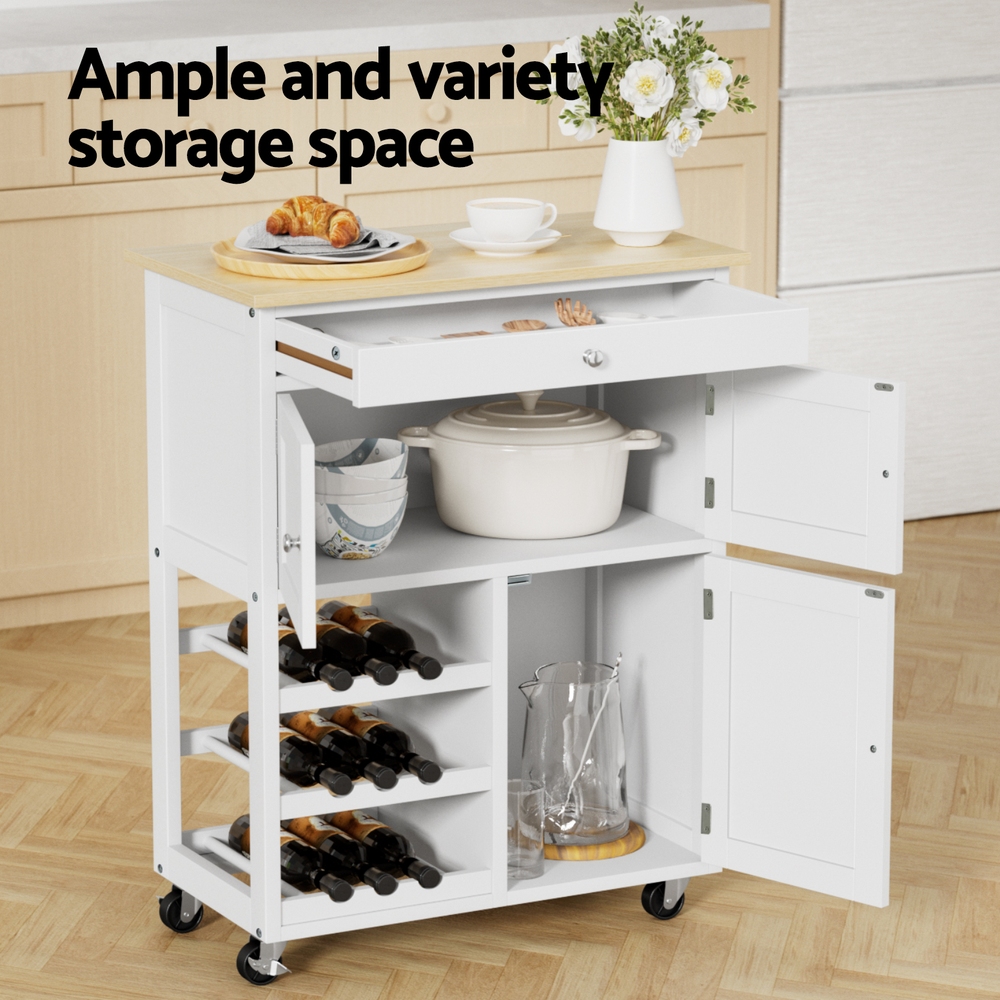 Artiss Kitchen Island Trolley with Storage Drawer view 5