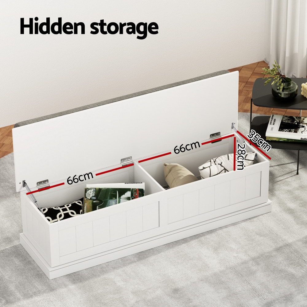 Artiss Fluted Storage Ottoman Blanket Box 140cm in 2 Colours view 5
