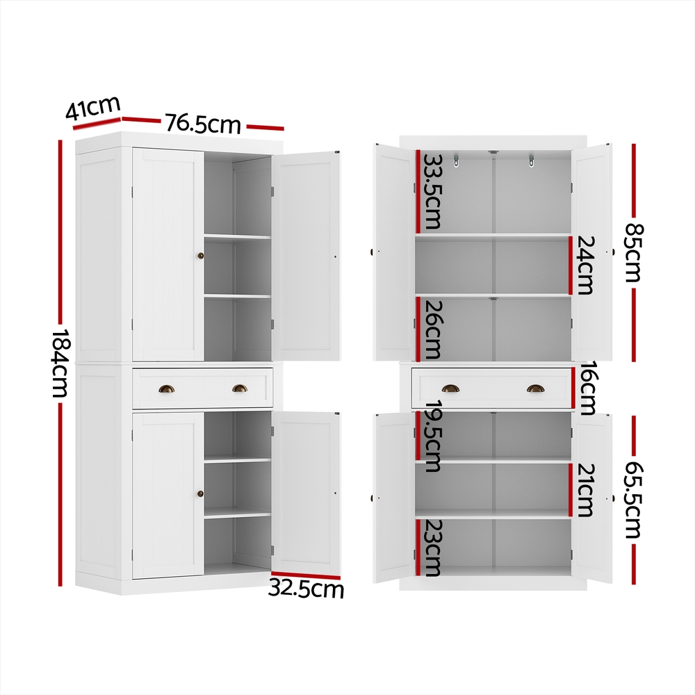 Artiss Buffet Sideboard, Smooth Drawers White view 3