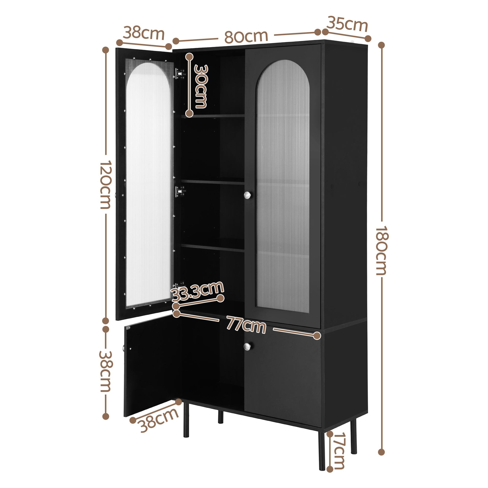 Artiss Lency Buffet Sideboard, Black view 3