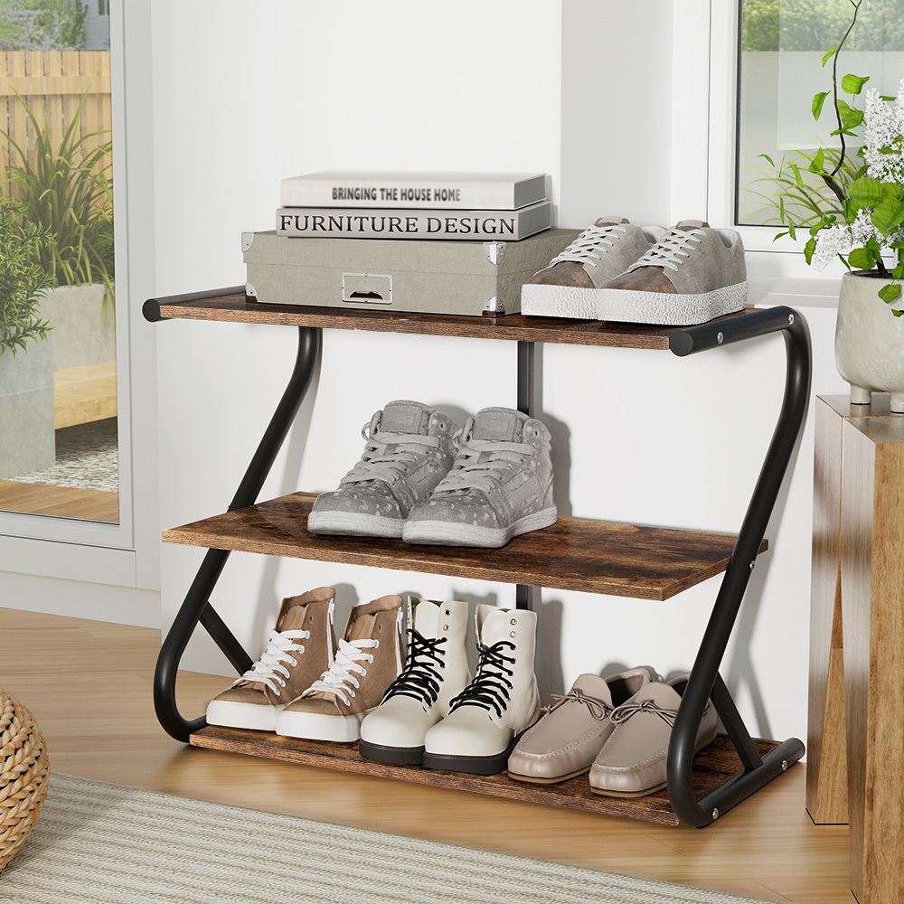 Artiss Shoe Storage Stand 3-Tier Black