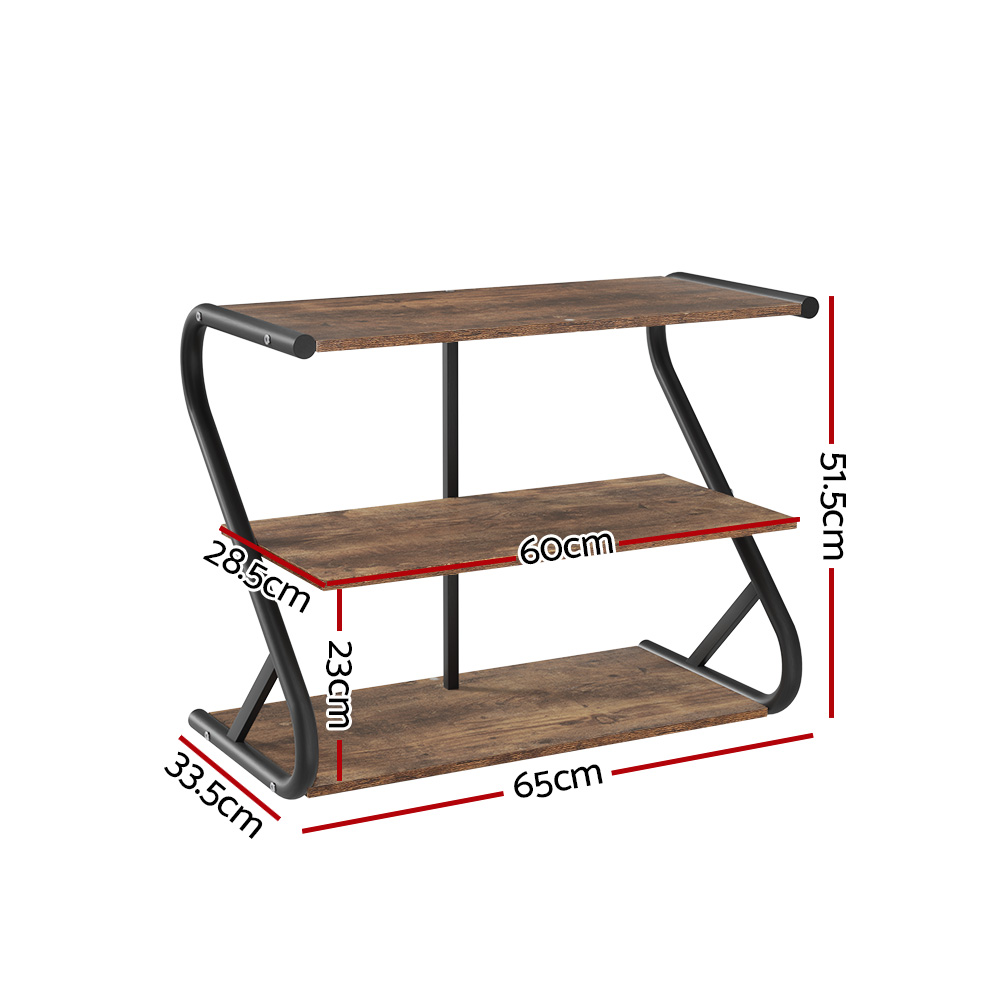 Artiss Shoe Storage Stand 3-Tier Black view 2