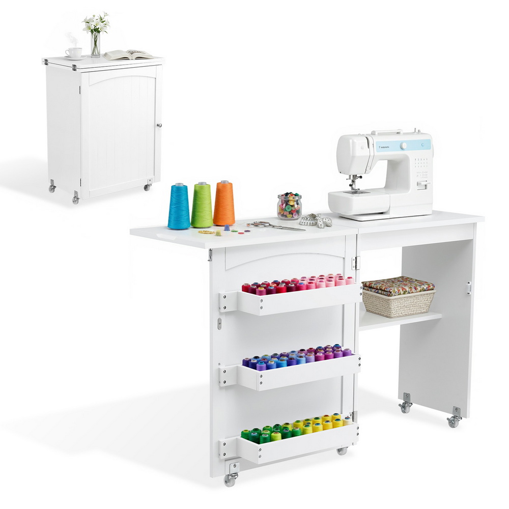 Artiss Folding Sewing Table Rolling Craft Work Station