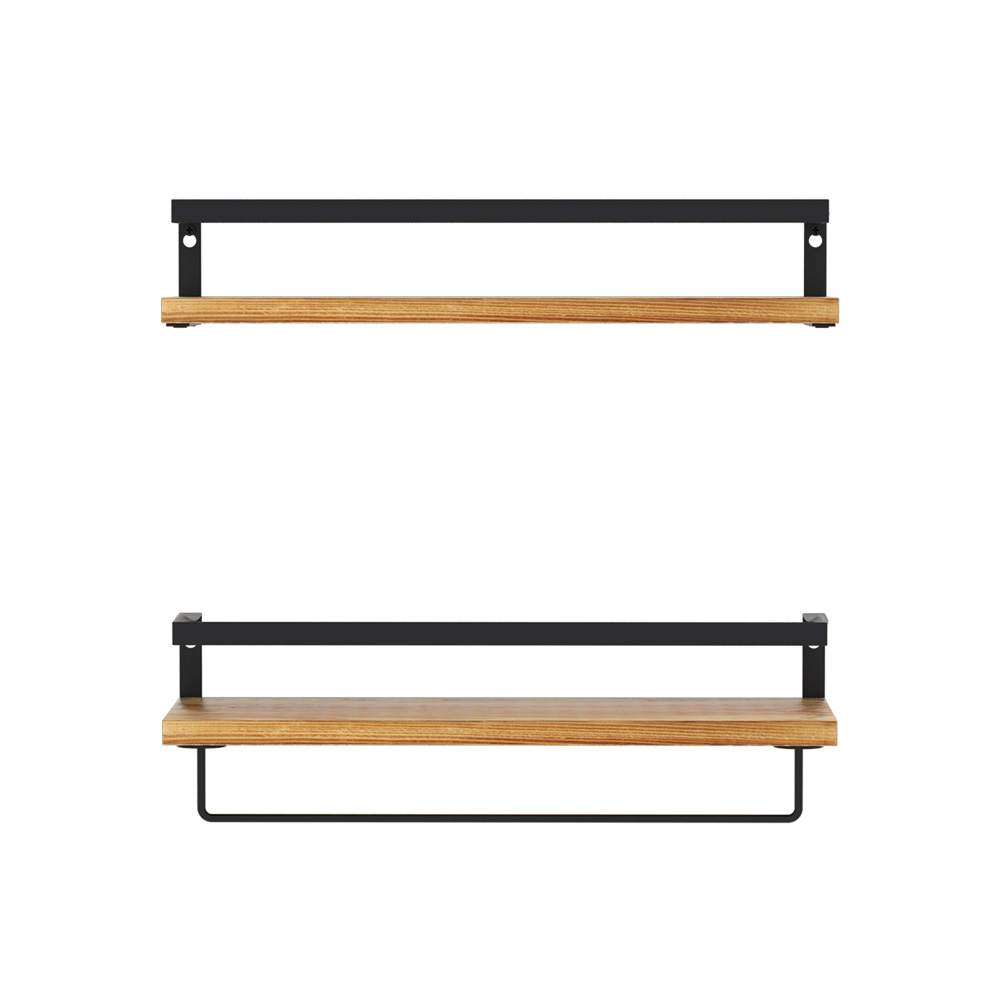 Artiss Floating Wall Shelf Set of 2 Solid Pine view 3