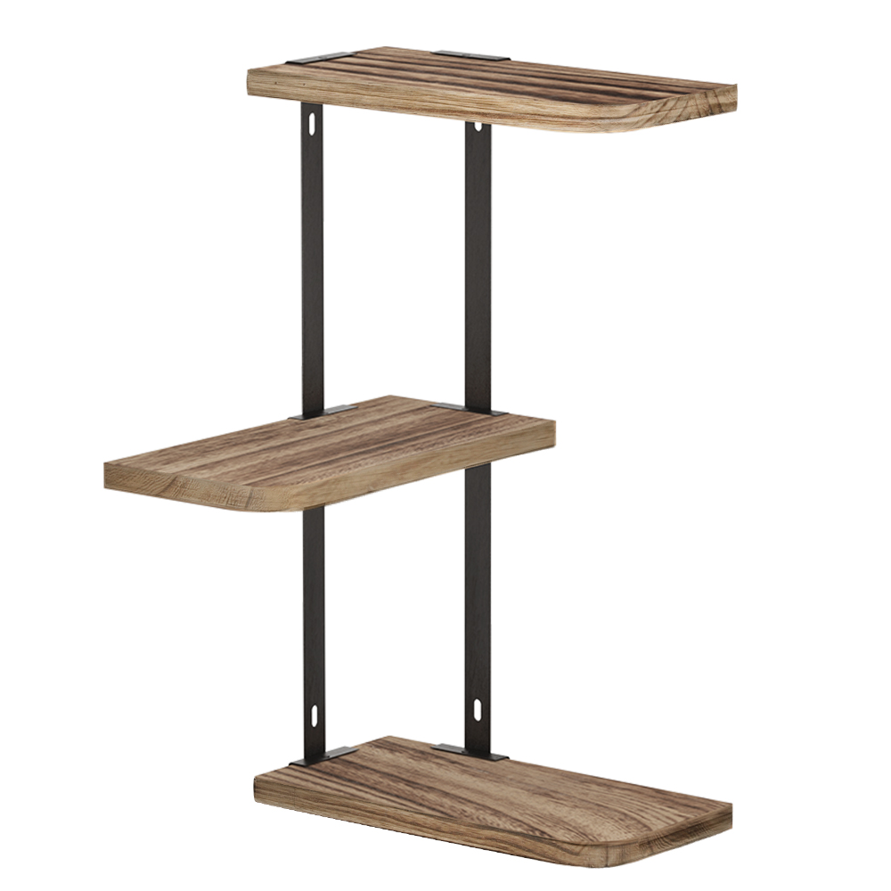 Artiss Floating Wall Shelf 3-Tier Solid Wood