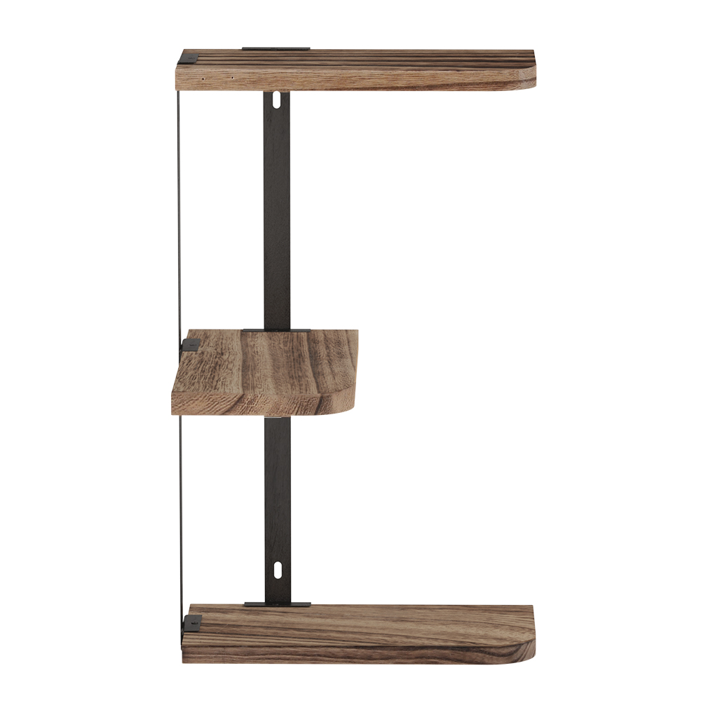 Artiss Floating Wall Shelf 3-Tier Solid Wood view 3