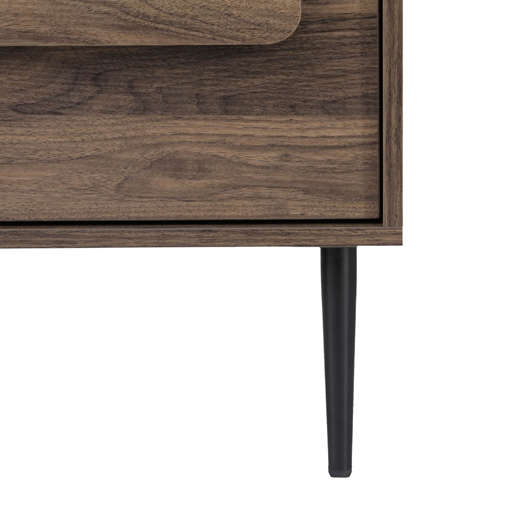 Artiss Walnut Bedside Table Nightstand, 2 Drawers view 4