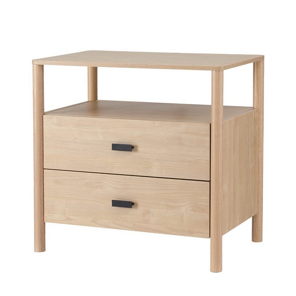 Artiss Pine Bedside Table Nightstand, 2 Drawers view 3