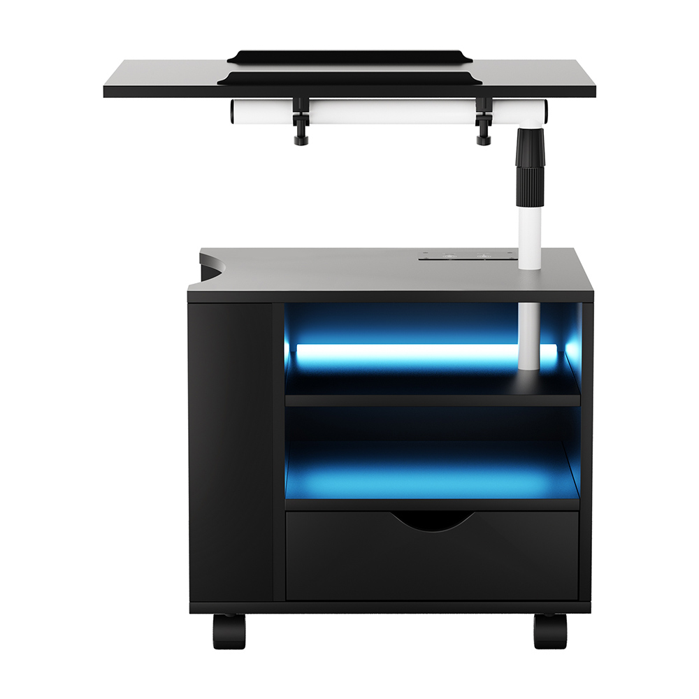 Artiss Tala Bedside Table LED Laptop Tray USB Charging view 5